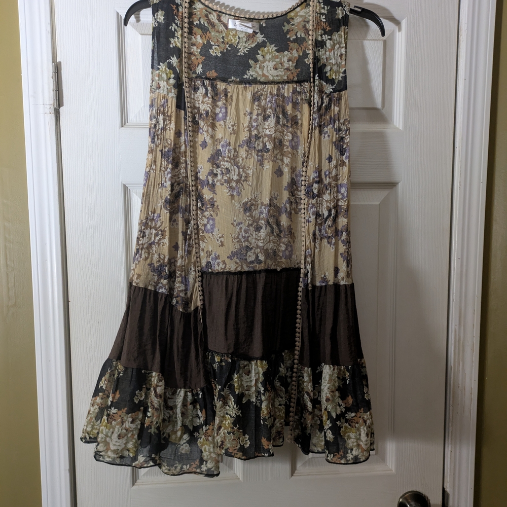 Red Long Sleeve Fit and Flare Dress for Work - Picture 2 of 3